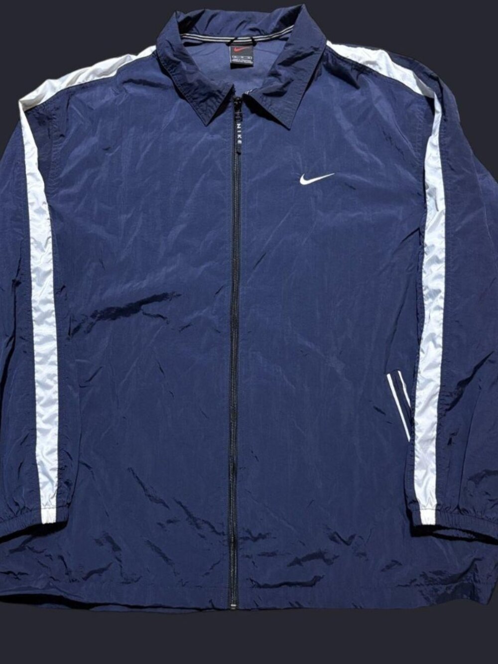 Nike Navy White Full-Zip Windbreaker